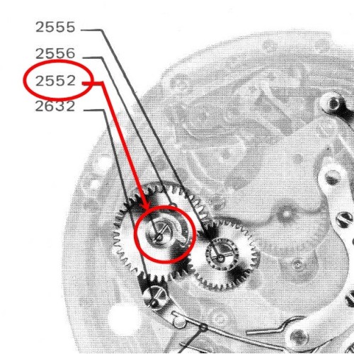 Zenith El Primero 400 Ricambio Z2552.400 Dito avanzamento Calendario Datario