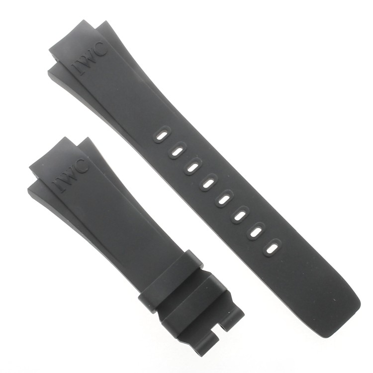 IWC Cinturino Caucciù Nero Aquatimer 3719 3548 3538 misure 25,5-15 mm Fibbia 18.