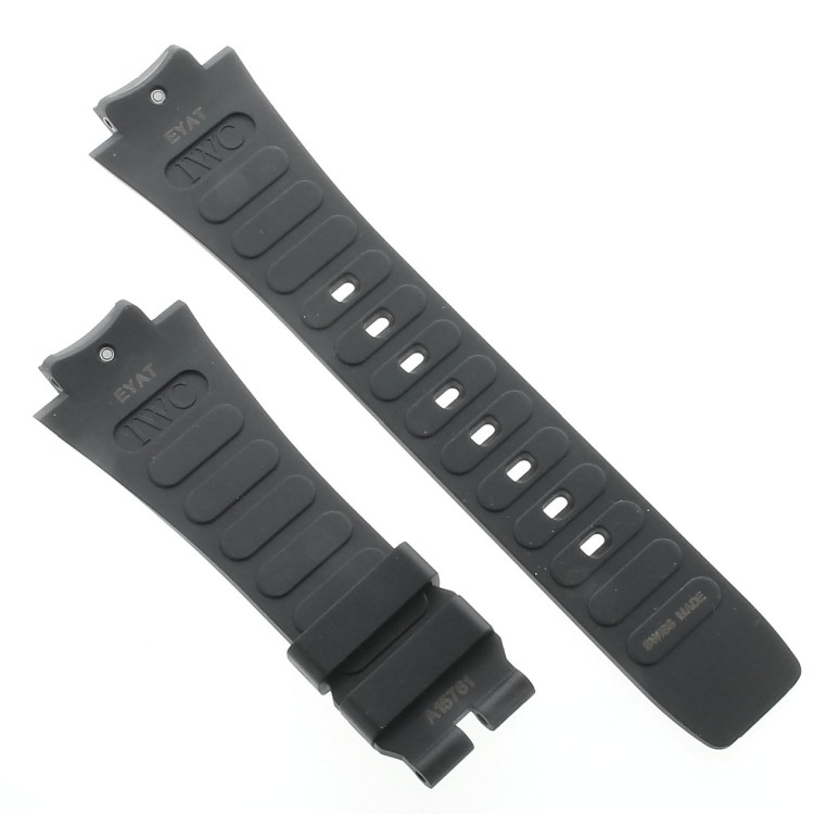 IWC Cinturino Caucciù Nero Aquatimer 3719 3548 3538 misure 25,5-15 mm Fibbia 18.