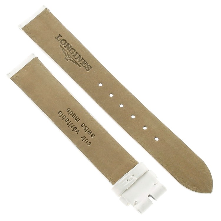 Longines Cinturino Pelle Bianco Verniciato efetto madreperla 15/14 mm