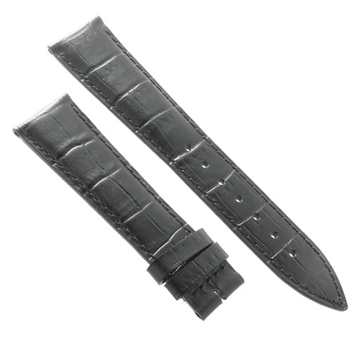 Longines Cinturino L682101263 Stampa Alligatore Nero 20/16 mm Heritage - black calfskin strap.