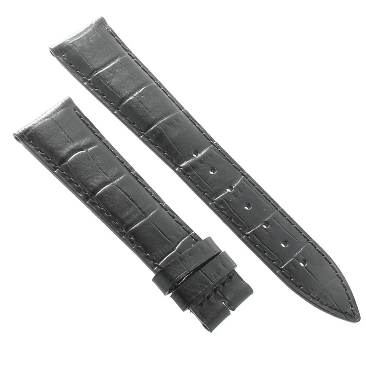 Longines Cinturino L682101263 Stampa Alligatore Nero 20/16 mm Heritage - black calfskin strap.