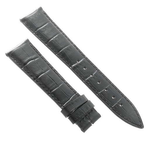 Longines Cinturino L682101263 Stampa Alligatore Nero 20/16 mm Heritage - black calfskin strap.