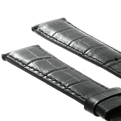 Longines Cinturino L682101263 Stampa Alligatore Nero 20/16 mm Heritage - black calfskin strap.