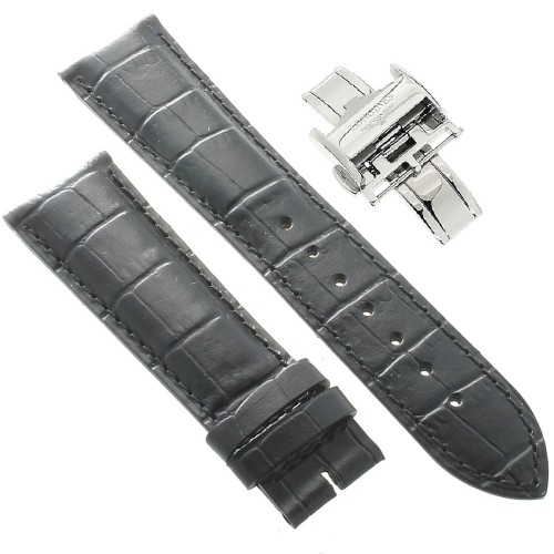 Longines Cinturino L682101067 FDA Stampa Alligatore Nero 21/18 mm Heritage