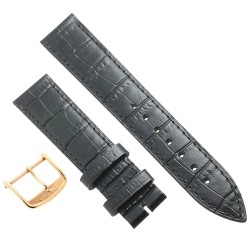 Longines Cinturino L682101262 FR Stampa Alligatore Nero 18/16 mm fibbia Rosa PVD