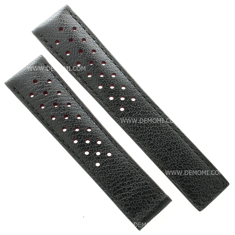 Tag Heuer Cinturino Pelle Heuer FC6310 Nero Pelle martellata misure 20/18 mm per Carrera