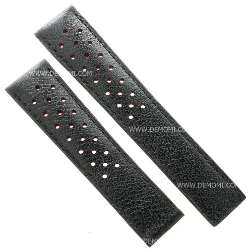 Tag Heuer Cinturino Pelle Heuer FC6310 Nero Pelle martellata misure 20/18 mm per Carrera