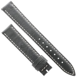 Cinturino Stampa Struzzo Nero opaco 16/14 mm B37B classico cuciture bianche