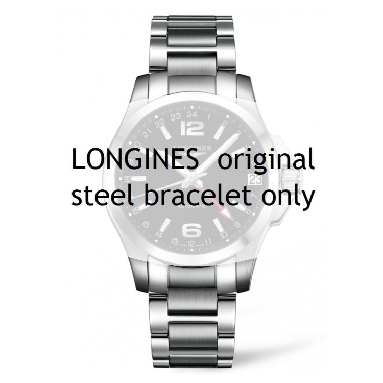 Longines bracciale L600137543 in acciaio per Conquest GMT 20mm