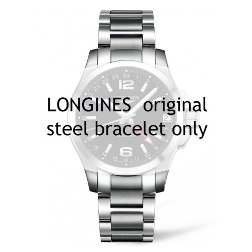 Longines bracciale L600137543 in acciaio per Conquest GMT 20mm