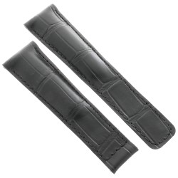Tag Heuer Cinturino Monaco Stampa Alligatore Nero Non Originale 22/18 mm