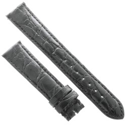 Cinturino Coccodrillo Nero Lucido 18/16 forma classica