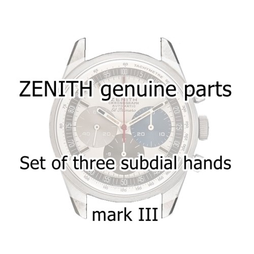 Zenith Lancette Contatori secondi, minuti e ore finitura bianca per orologio  cronografo El Primero