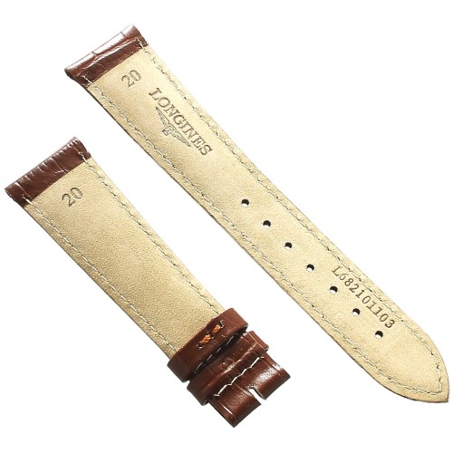 Longines Cinturino L682101103 Stampa Alligatore marrone GOLD 20/16 mm