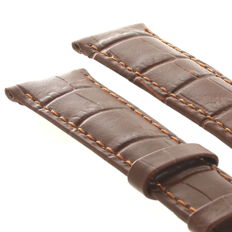 Longines Cinturino L682101103 FG Stampa Alligatore marrone GOLD 20/16 mm fibbia PVD