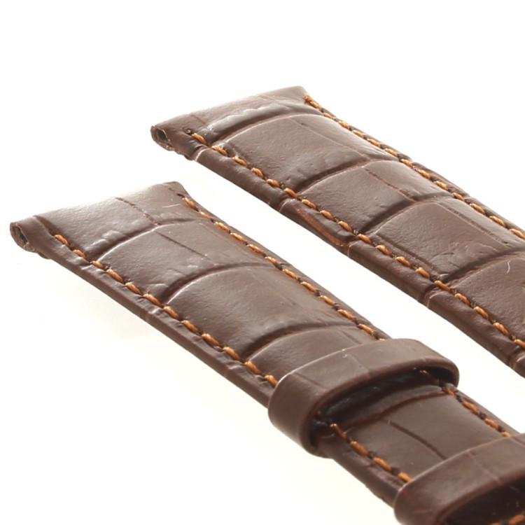 Longines Cinturino L682101103 FR Stampa Alligatore marrone GOLD 20/16 mm fibbia PVD Rosa.