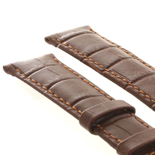 Longines Cinturino L682101103 FR Stampa Alligatore marrone GOLD 20/16 mm fibbia PVD Rosa.