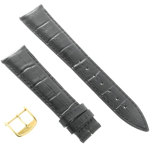 Longines Cinturino L682101263 FG Stampa Alligatore Nero 20/16 mm fibbia PVD