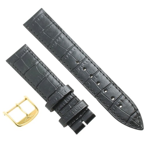 Longines Cinturino L682101262 FG Stampa Alligatore Nero 18/16 mm fibbia PVD