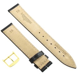 Longines Cinturino L682101262 FG Stampa Alligatore Nero 18/16 mm fibbia PVD 2