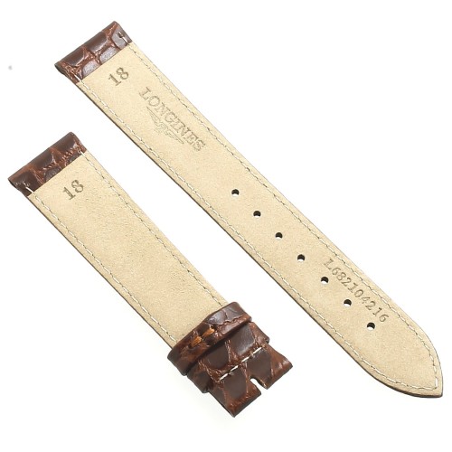 Longines Cinturino L682104216 Stampa Alligatore Marrone 18-16 mm
