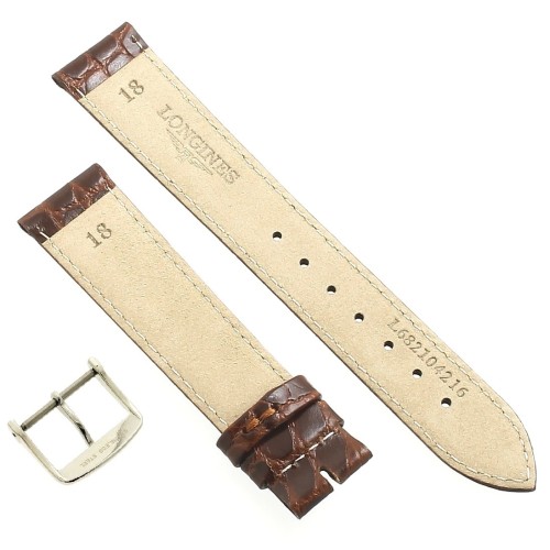 Longines Cinturino L682104216 FA Stampa Alligatore Marrone 18-16 mm