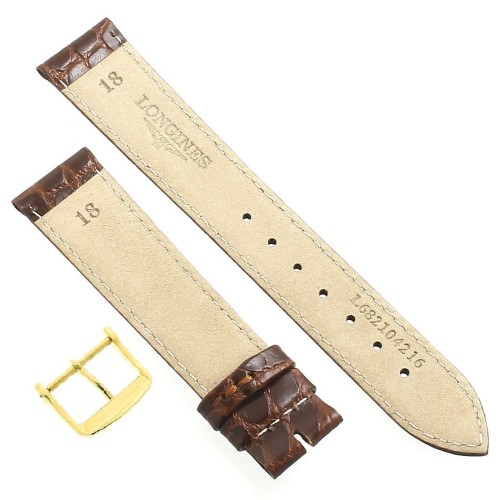 Longines Cinturino L682104216 FG Stampa Alligatore Marrone 18-16 mm
