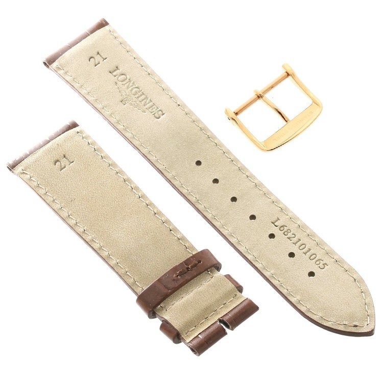 Longines Cinturino L682101065 FR Stampa Alligatore GOLD 21/18 mm