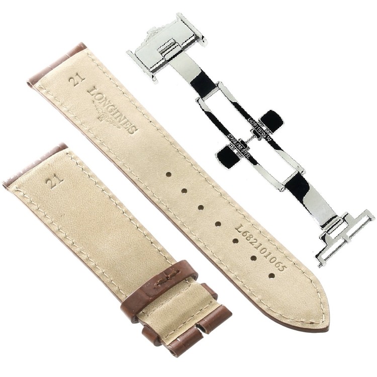 Longines Cinturino L682101065 FDA Stampa Alligatore GOLD 21-18 mm