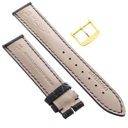 Longines Cinturino Alligatore L682109463 FG Nero Opaco 18/16 mm