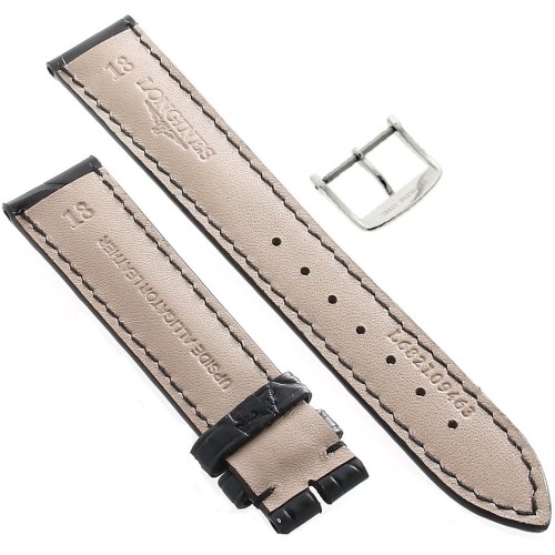 Longines Cinturino Alligatore L682109463 FA Nero Opaco 18/16 mm
