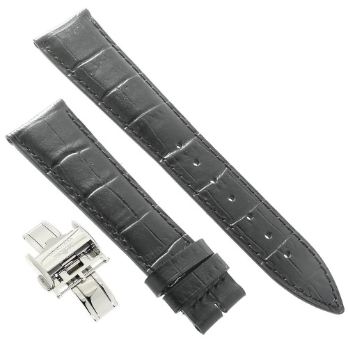 Longines Cinturino L682101263 FDA Stampa Alligatore Nero 20/16 mm Heritage