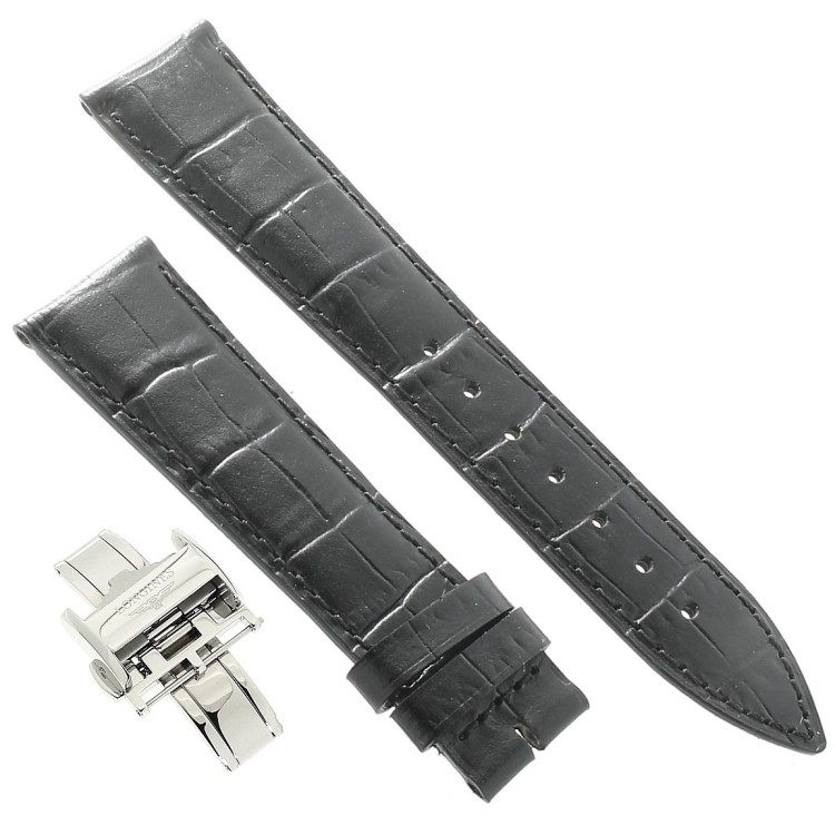 Longines Cinturino L682101263 FDA Stampa Alligatore Nero 20/16 mm Heritage