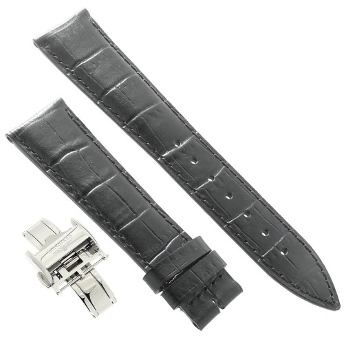 Longines Cinturino L682101263 FDA Stampa Alligatore Nero 20/16 mm Heritage