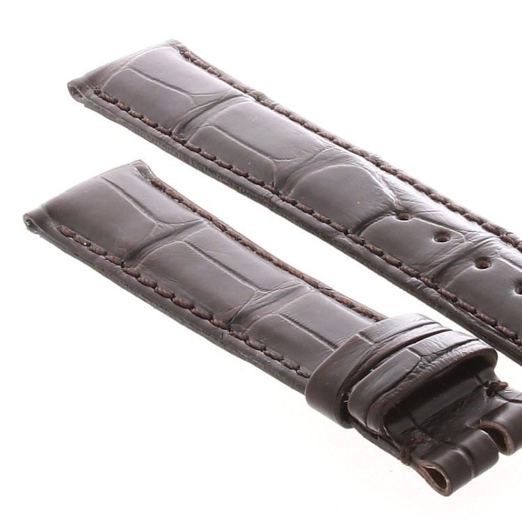 Cinturino Alligatore Marrone Moka Opaco 18/16 mm forma classica