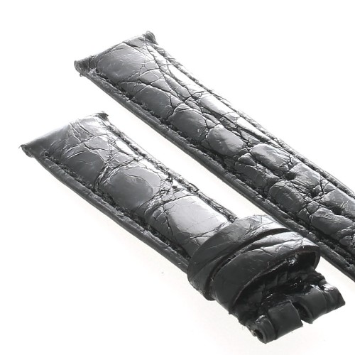 Cinturino Coccodrillo Nero Lucido 18/16 forma classica