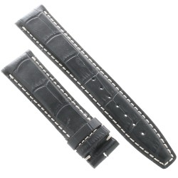 Cinturino Sartoriale Stampa Alligatore Nero Opaco 20/18 mm B47N Punta piatta, compatibile IWC portoghese