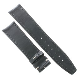 Cinturino Sartoriale Stampa Alligatore Nero Opaco 20/18 mm fodera nera filo bianco 2