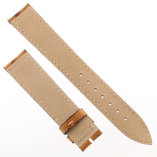 Cinturino Stampa Struzzo Marrone Miele opaco 18/16 mm B37B classico cuciture bianche