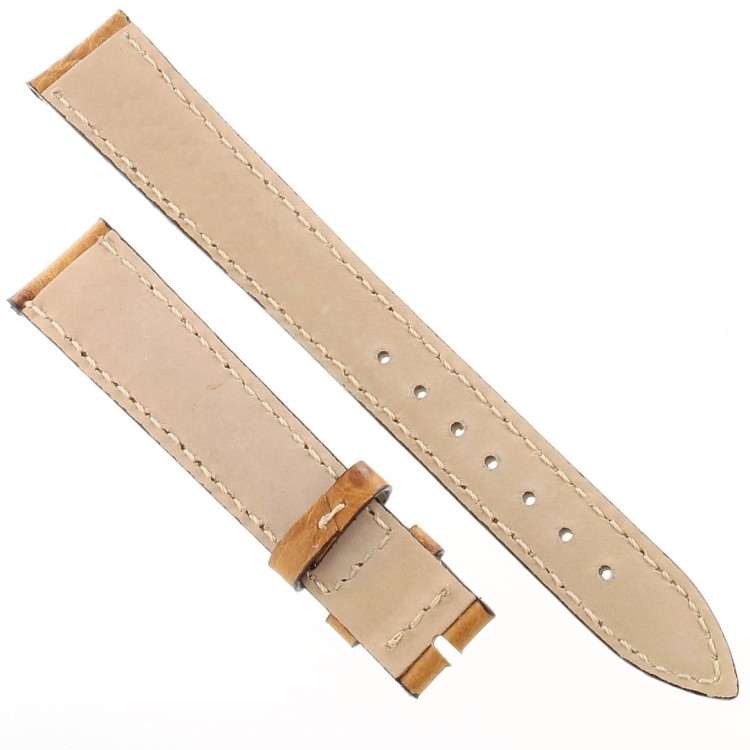 Cinturino Stampa Struzzo Marrone Miele opaco 16/14 mm B37B classico cuciture bianche