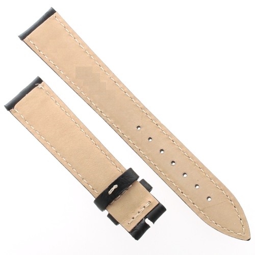 Cinturino Stampa Struzzo Nero opaco 18/16 mm B37B classico cuciture bianche