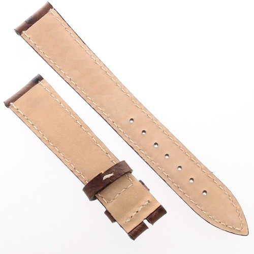 Cinturino Stampa Struzzo Marrone opaco 18/16 mm B37B classico cuciture bianche