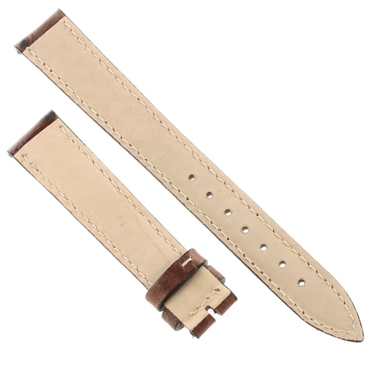 Cinturino Stampa Struzzo Marrone opaco 16/14 mm B37B classico cuciture bianche