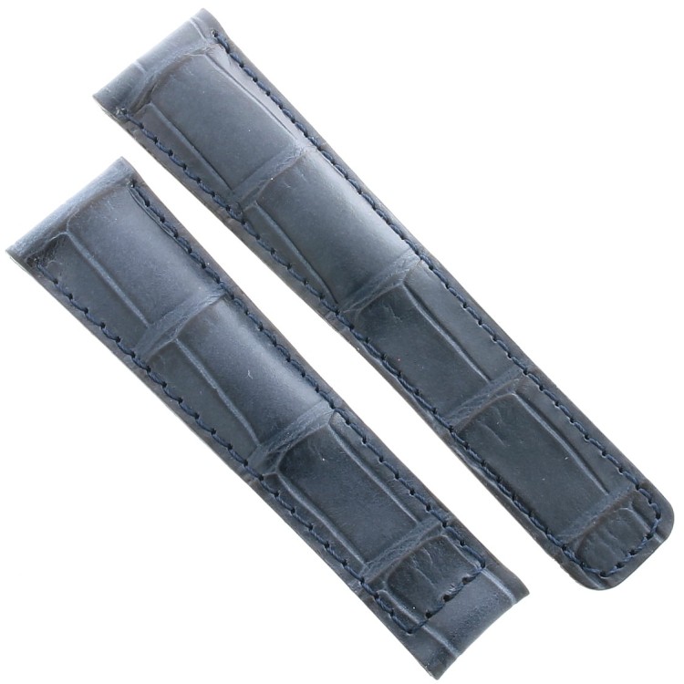 Tag Heuer Cinturino Monaco Stampa Alligatore Blu Non Originale 22/18 mm