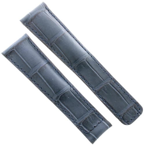Tag Heuer Cinturino Monaco Stampa Alligatore Blu Non Originale 22/18 mm