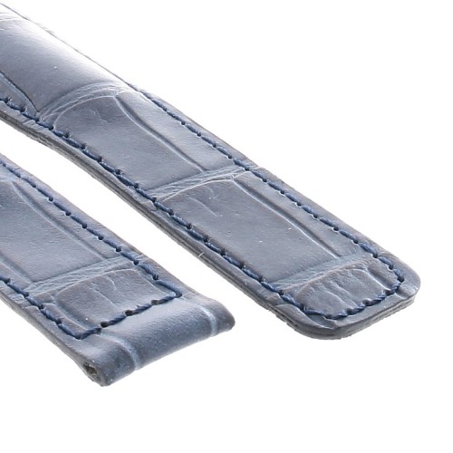 Tag Heuer Cinturino Monaco Stampa Alligatore Blu Non Originale 22/18 mm