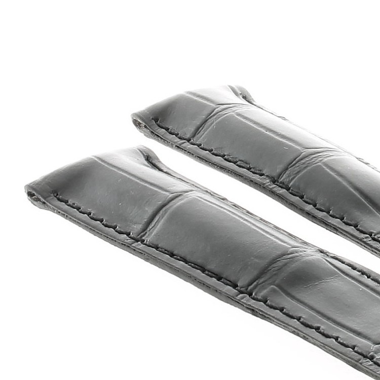 Tag Heuer Cinturino Monaco Stampa Alligatore Nero Non Originale 22/18 mm