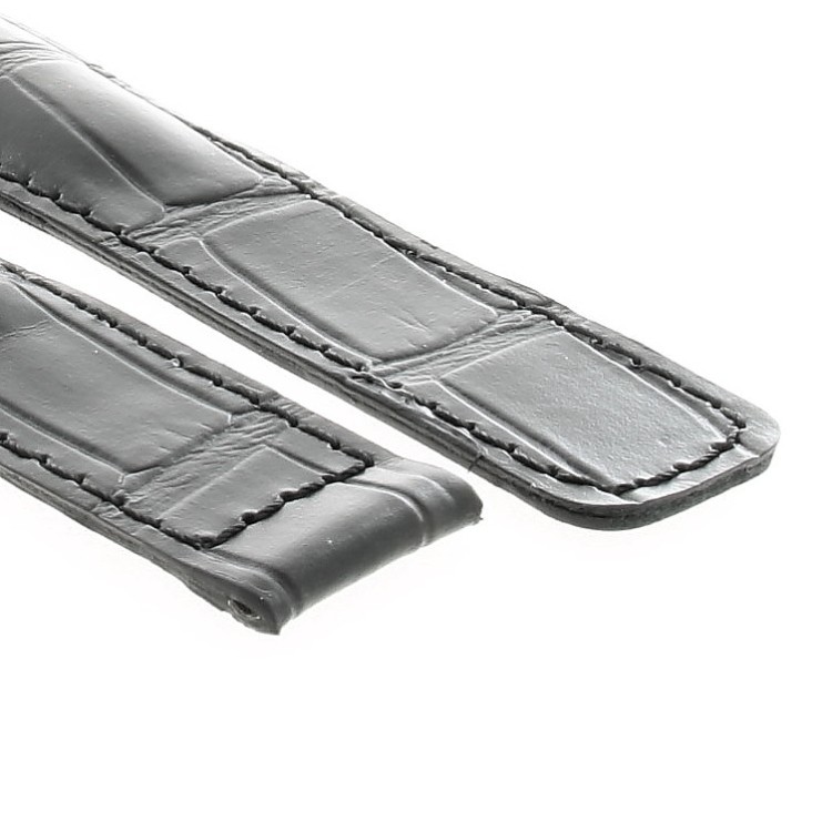 Tag Heuer Cinturino Monaco Stampa Alligatore Nero Non Originale 22/18 mm