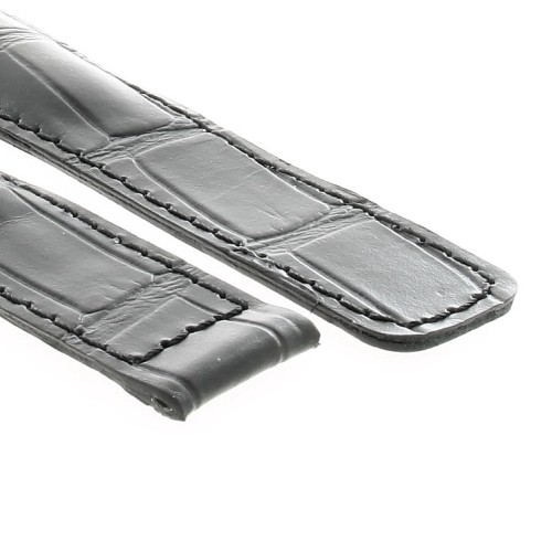 Tag Heuer Cinturino Monaco Stampa Alligatore Nero Non Originale 22/18 mm